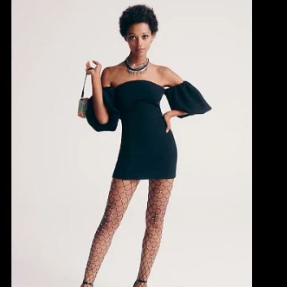 Free People Bubbly Mini Dress (Black) NWT